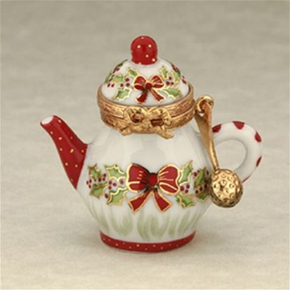 Picture of Limoges Christmas Teapot with Strainer Box