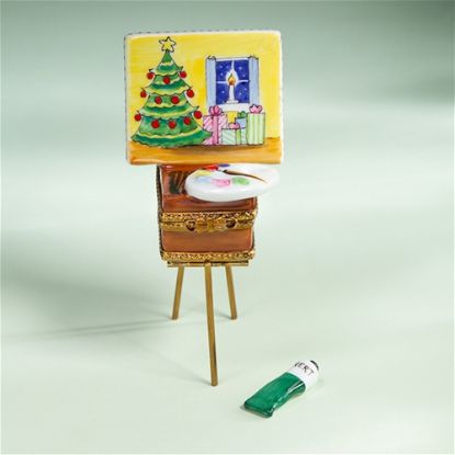 Picture of Limoges Christmas Tree Painting on Easel Box