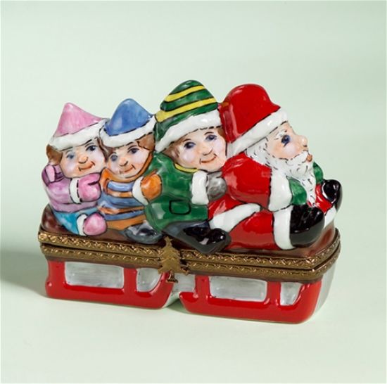 Picture of Limoges Family on Sled Box