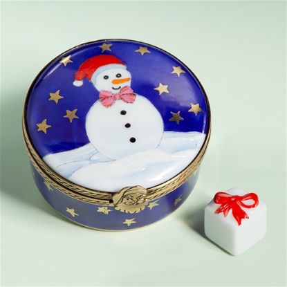 Picture of Limoges Happy Snowman Box with Gift