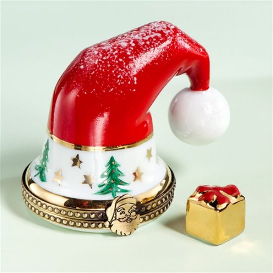 Picture of Limoges Santa Hat Box with Gift