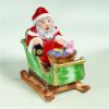 Picture of Limoges Santa on Green Sled Box