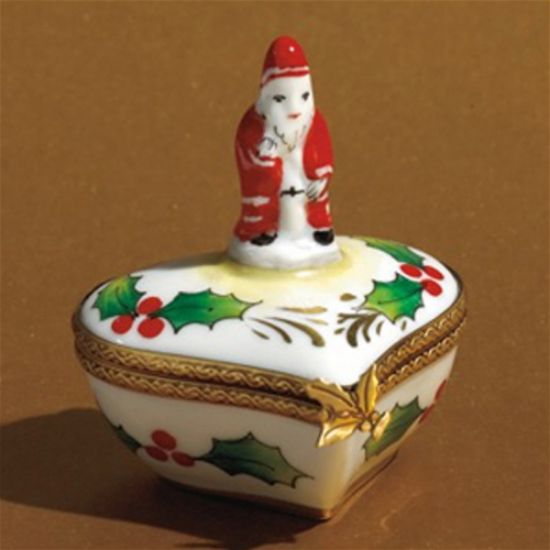The Cottage Shop Limoges Santa on Heart Box