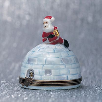 Picture of Limoges Santa on Igloo Box
