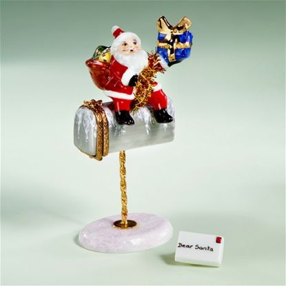 Picture of Limoges Santa on Mailbox Box