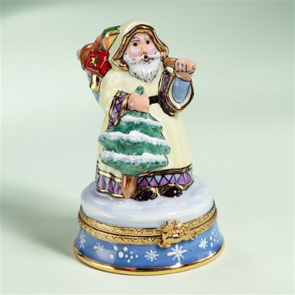 Picture of Limoges Santa with Ivory Coat Box