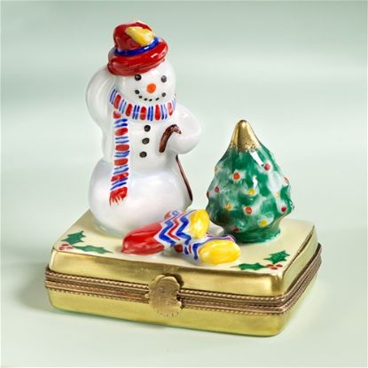Picture of Limoges Snowman with Mittens and Gloves Box