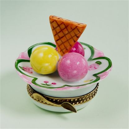Picture of Limoges 3 Scoop Ice Cream Plate Box