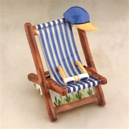Picture of Limoges Blue White Beach Chair with Cap Box