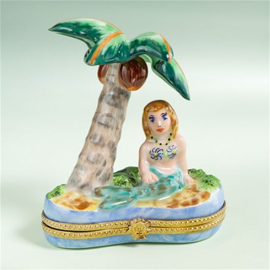 Picture of Limoges Mermaid under Palm Tree Box