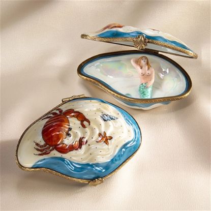 Picture of Limoges Oyster Mermaid with Crab Box