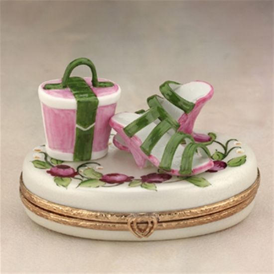 Picture of Limoges Pink and Green Sandals Box 