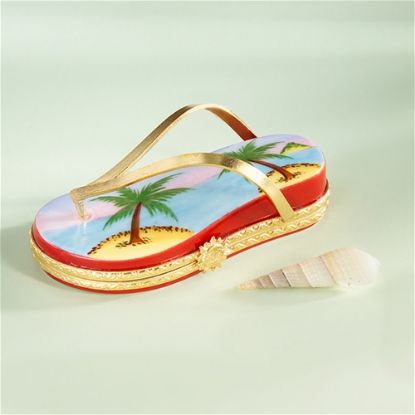 Picture of Limoges Beach Sandal with Palm Tree Box 