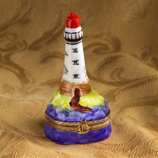 Picture of Limoges White Lighthouse on Rock Box