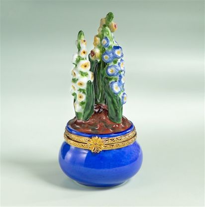 Picture of Limoges Multicolor Gladiolo in Blue Pot Box