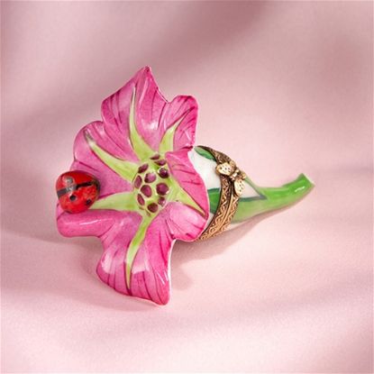 Picture of Limoges Pink Flower with Ladybug Box