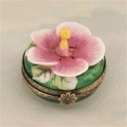 Picture of Limoges Pink Flower with Yellow Center Box 