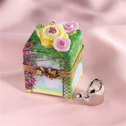 Picture of Limoges Wisteria Roses Box with Watering Can