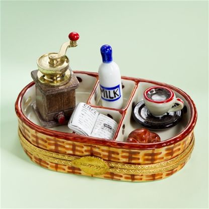 Picture of Limoges Coffee Breakfast Wicker Basket Box 