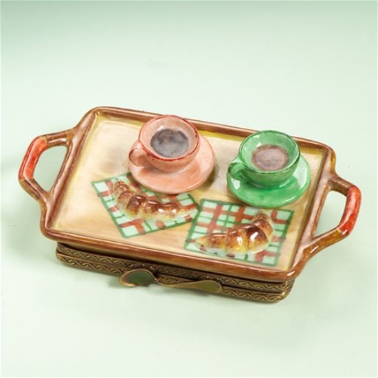 Picture of Limoges Wood Breakfast Tray with Croissants Box