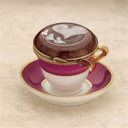 Picture of Limoges Capuccino Cup Saucer with Heart Box