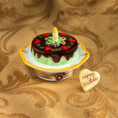 Picture of Limoges Happy Birthday Chocolate Lime Box with Heart
