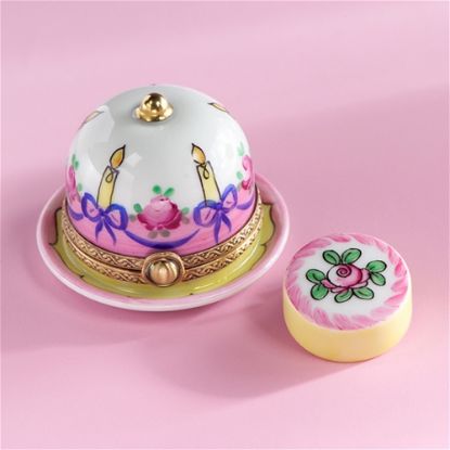 Picture of Limoges Happy Birthday Dome Cake Box with Roses 