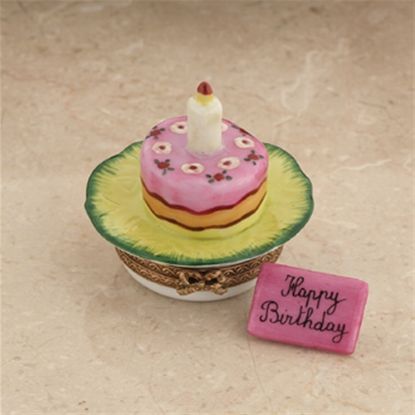 Picture of Limoges Pink and Green Happy Birthday Cake box