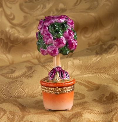 Picture of Limoges Pink Roses Topiary Tree Box