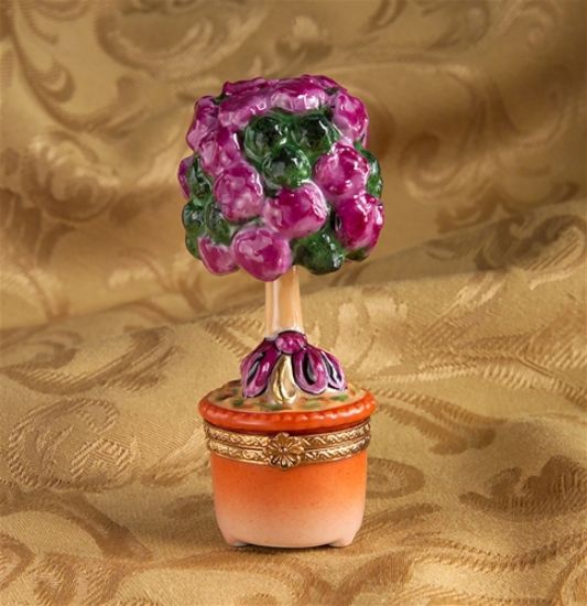 Picture of Limoges Pink Roses Topiary Tree Box