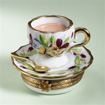 Picture of Limoges Pansies Cup and Saucer Box