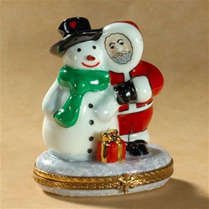 Picture of Limoges Santa and Snowman Box