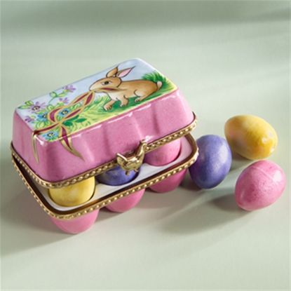 Picture of Limoges Easter Rabbit with Multicolor Eggs Carton  Box, Each.
