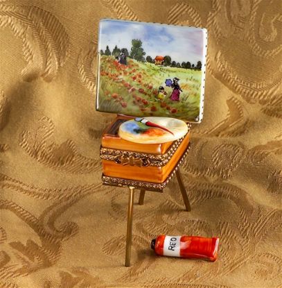 Picture of Limoges Poppies Field Painting on Easel Box