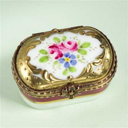 Picture of Limoges Mini Gold Box with Roses  