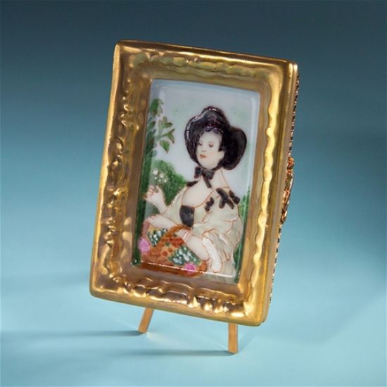 Picture of Limoges La Bergere Marquise de Pompadour Portrait Painting Box