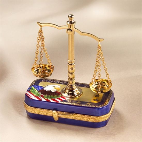 Picture of Limoges Scales of Justice with Eagle Box