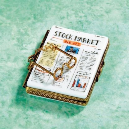 Picture of Limoges Stock Market Journal Box with Glasses