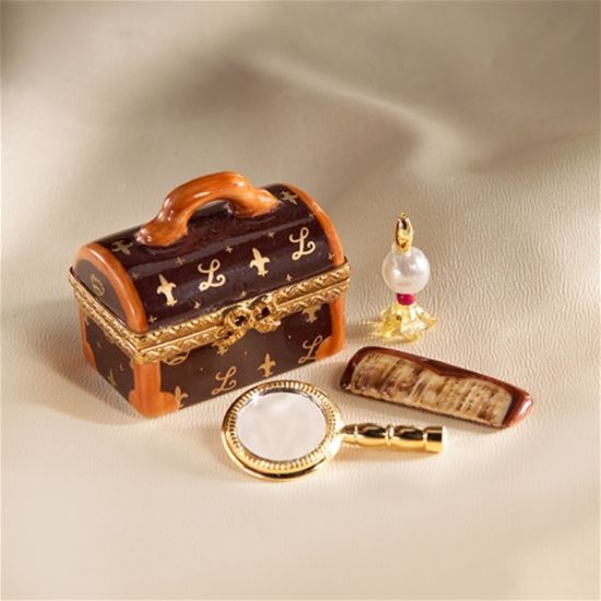 Picture of Limoges Brown Vanity Box with Mirror 