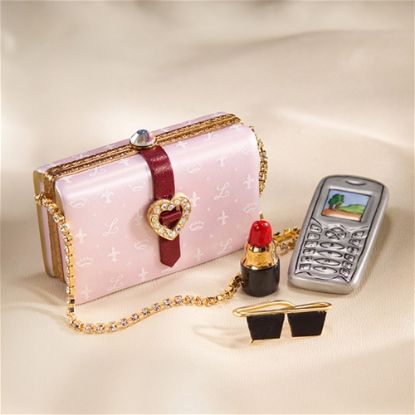 Picture of Limoges Pink Handbag Box with Cell Phone 