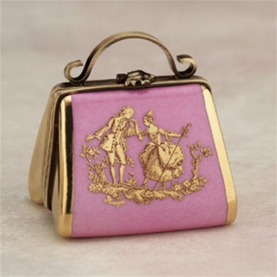 Picture of Limoges Pink Purse with Gold Couple Box