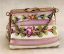Picture of Limoges Pink Stripes and Roses Square Purse Box