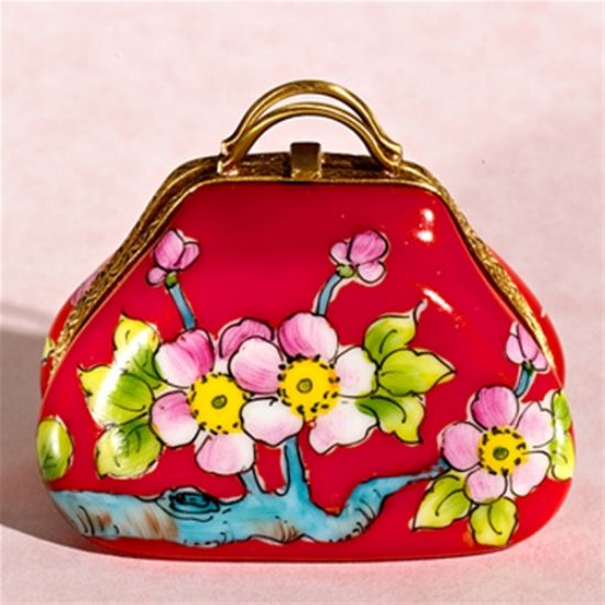 Picture of Limoges Red Purse with Flowers Box