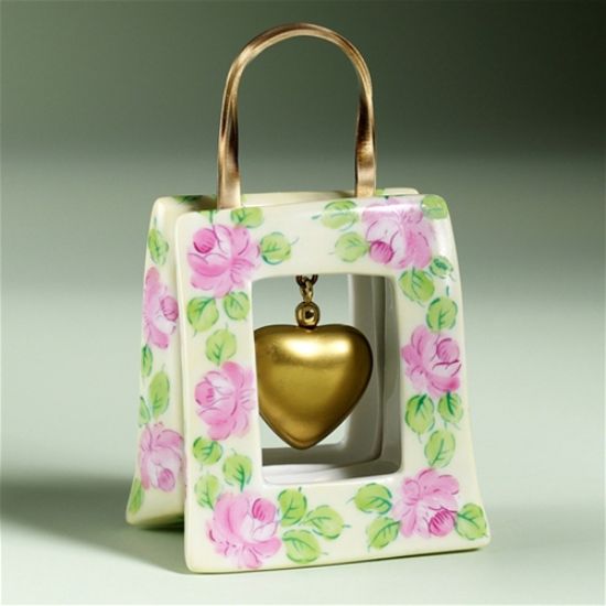 Picture of Limoges Roses and Gold Heart  Shopping Bag Box