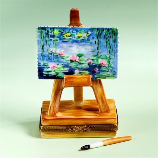 Picture of Limoges Monet Waterlillies on Easel Painting Box