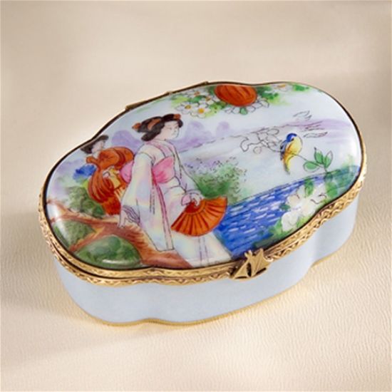 Picture of Limoges Oriental Japanese Art Painting Box