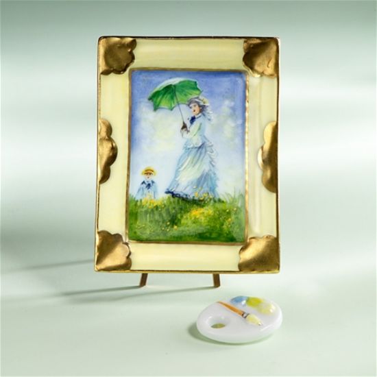Picture of Limoges Woman with Umbrella Painting  Box
