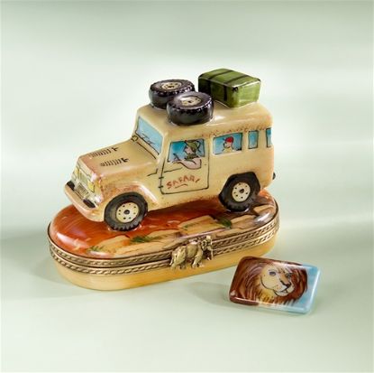 Picture of Limoges Safari Car with Lion Card Box