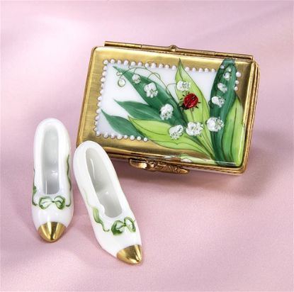 Picture of Limoges Lily of the Valley Shoes Box with Shoes