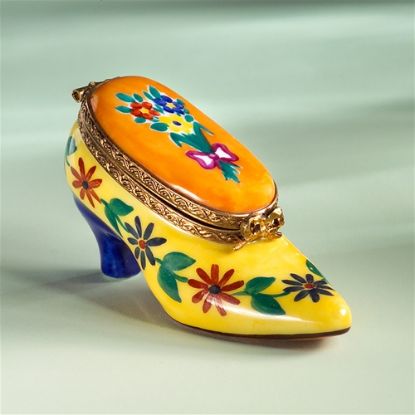 Picture of Limoges Yellow Shoe with Flowers Box